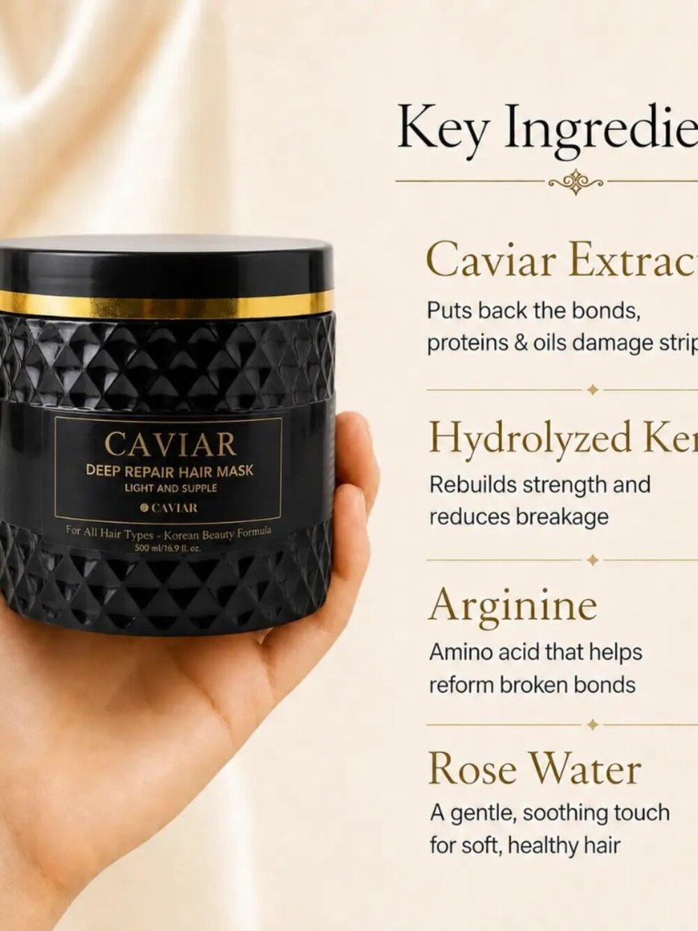 New Caviar Bloom Korean Deep Repair Hair Mask Light & Supple 16.9 Fl. Oz